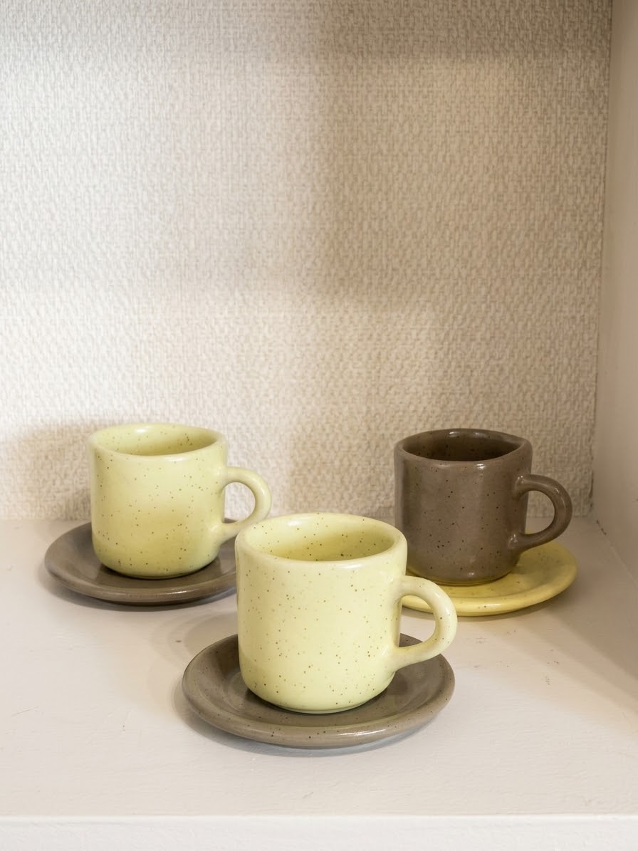 Taza de café cerámica moteada