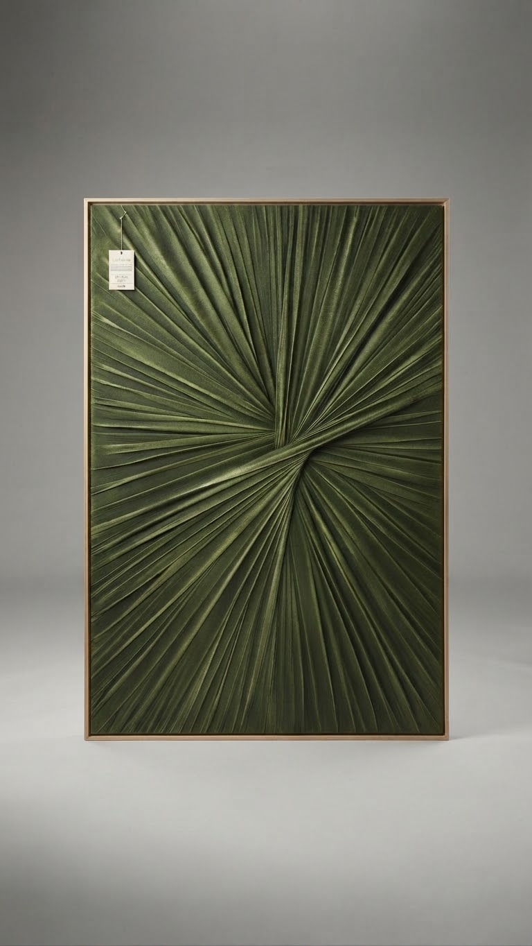 Cuadro hoja palma verde