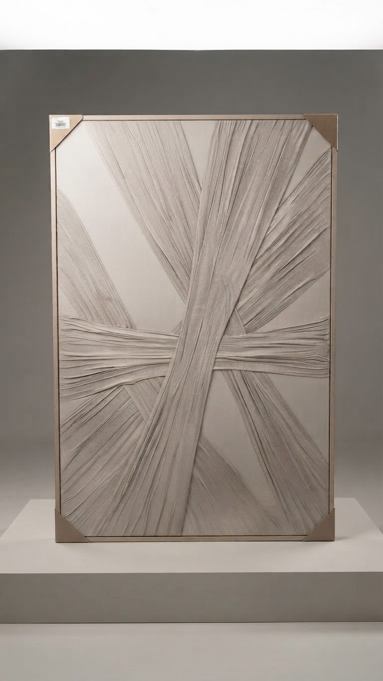 Cuadro textura pliegues gris